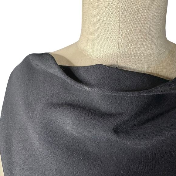 HELMUT LANG Black Asymmetric Sheath Mini Dress Women's Size 6 Classic LBD Basics - Picture 7 of 7